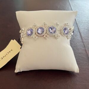 Monet Silver Bracelet with Lavender Accents